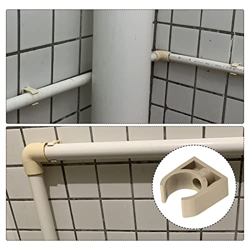 METALLIXITY PPR Water Pipe Clips (25mm/0.98") 2Pcs, Plastic U Shaped Pipe Fitting Clamps - for Tubing Hose Water Supply, Grey - size: 25mm/0.98"