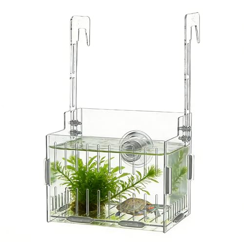 Hydroponic Plant Holder – Transparent Double-Hook Aquarium Holder, Adjustable Acrylic Aquatic Plant Planter, Durable Plants Rest, Underwater Vine Moss Decoration for Aquarium Corner - size: Single cell