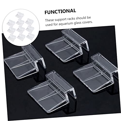 Abaodam 10Pcs Acrylic Support Frames for Fish Tank Aquarium Rack Brackets for Glass Covers Stable Support for Glass
