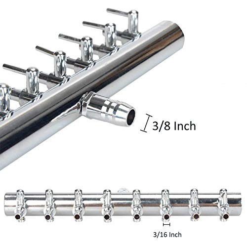 Aquarium Air Valve 8 Way Inline Manifold Air Flow Pump Tubing Splitter Lever Control Valve Fit for Aquarium, Fish Tank