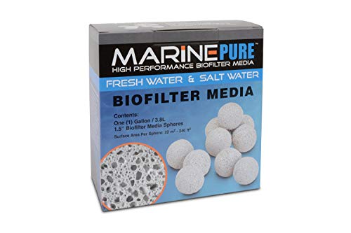 CerMedia MarinePure 1.5-Inch Sphere Bio-Filter Media for Marine and Freshwater Aquariums, 1-Gallon, white to off white