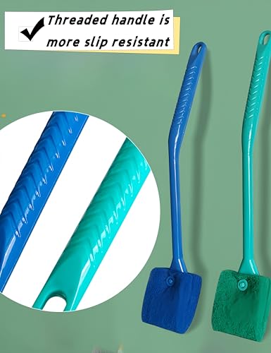2PCS Double Sided Sponge Brush Cleaner, Long Handled Fish Tank Brush, Aquarium Cleaning Tools，Fish Tank Glass Cleaner， Suitable for Glass Aquariums and Home Kitchens