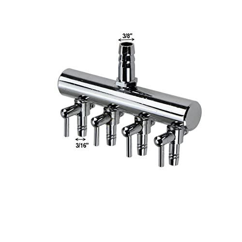 AQUANEAT Aquarium Control Valve, Fish Tank Air Valve, Air Flow Distributor Splitter for Commerical Pump Accessories(Small 4 Way)