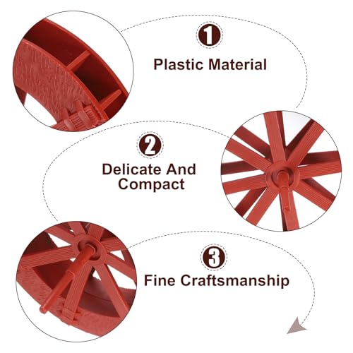 uxcell 2 Pcs Fountain Water Wheel, 5.1 Inch Desktop Fortune Statue Aquarium Wheels Decor Water Fountains Wheel Red - color: Red, size: 5.1 Inch