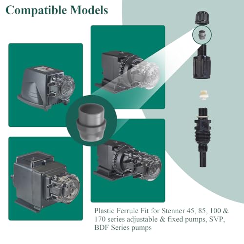 MCCVDB0 Check Valve Duckbill & 10 Pcs UCAK200 1/4" Ferrule, Fits MCCP202 Tube, Compatible with Sten-ner 45, 85, 100 & 170 Series Adjustable & Fixed Pumps, for Regular Maintenance of Pump, 10 Pcs - style: Combo