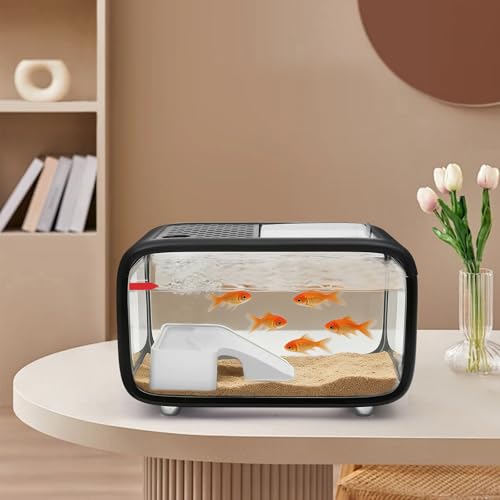 Turtle Tank with Basking Platform/Hideout, 3 Gal Escape-Proof Turtle Aquarium, Multi-Zone Aquatic Tortoise Enclosure for Tortoise,Fishes and Amphibians (Black) - color: Black