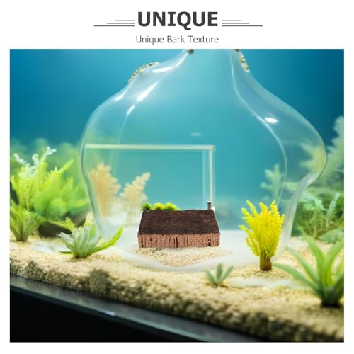 4pcs Natural Cork Bark for Terrarium, Reptile Climbing Background, Aquarium Wood Decoration Bark Hiding for Frogs Lizards Snakes 3.94x2.56 - size: 10.00X6.50X2.00CM