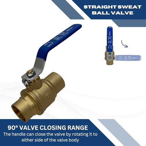 XFITTING 1 Inch Sweat Ball Valve, 10 Pieces - size: 1" Sweat