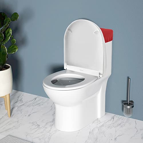 Toilet Tank Lid Cover, Bathroom Stretch Washable Spandex Toilet Tank Protector Cover with Elastic Bottom, Red - color: Red