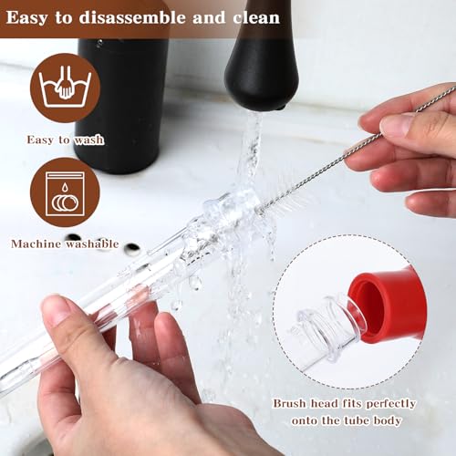 Baster for Cooking Turkey Baster Syringe with Cleaning Brush Baster for Cooking for Hot Liquids Meat and Food Injector Turkey Baster for Aquarium (Red)