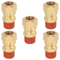 5PCS D.O.T Brass Compression Straight Union Fittings, 1/2" Tube OD x 3/8" NPT Thread Air Compression Union Nylon Tubing for Truck Airlines and Industrials - size: 1/2" OD x 3/8" NPT, style: Straight Male NPT Thread-5PCS