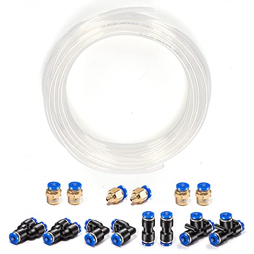 Pneumatic Tubing Clear PU Air hose Pipe Tube Kit 5/32 inch or 4mm OD 2.5mm ID 39.4ft/12 Meter for Air Line or Fluid Transfer - color: Clear, size: 4mm OD / 2.5mm ID × 12m