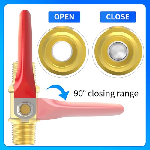 ChillWaves Brass Ball Valve, Air Compressor Ball Valve Shut Off Switch 1/4" NPT Male x 1/4" NPT Male Thread Pipe Fitting(4-PACK) - size: 1/4" MNPT x 1/4" MNPT, style: PACK OF 4