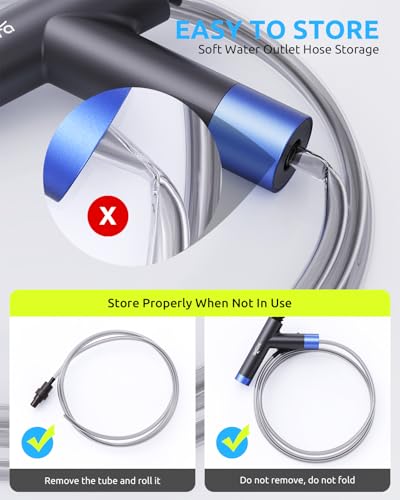 SEAOURA Aquarium Siphon Pump Gravel Cleaner, Fish Tank Vacuum Gravels Cleaning Kit, Manual Water Changer with Air Push Button, Aquariums Sand Clean Set, Hose for Suck Manure Wash Sand - color: Silver gray + Navy blue
