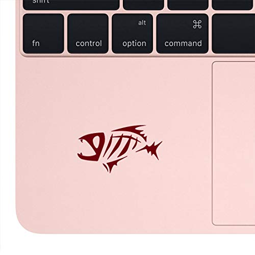 Fish Skeleton (Burgundy) (Set Of 2) Premium Waterproof Vinyl Decal Stickers For Laptop Phone Accessory Helmet Car Window Bumper Mug Tuber Cup Door Wall Decoration - color: Burgundy, size: 5.8 inches x 3.2 inches
