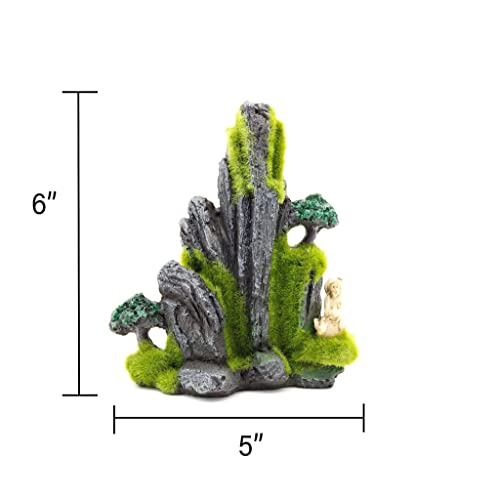 NW Wholesaler 6 Inch Mossy Mountain Fish Tank Decoration - Aquarium Fish Habitat Accessory for Freshwater and Salt Water Fish Tanks - style: Mudman Mountain