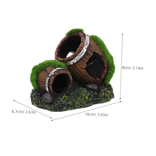 Happyyami Fish Tank Resin Decoration Aquarium Ornaments for Betta Fish Hideout Small Rustic Tank Accessories for Aquatic Environments