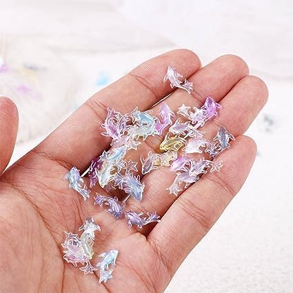 100 Pcs Cute Mini Shiny Resin Goldfish Figurines - Fairytale & Outdoor Statues Mix Colors