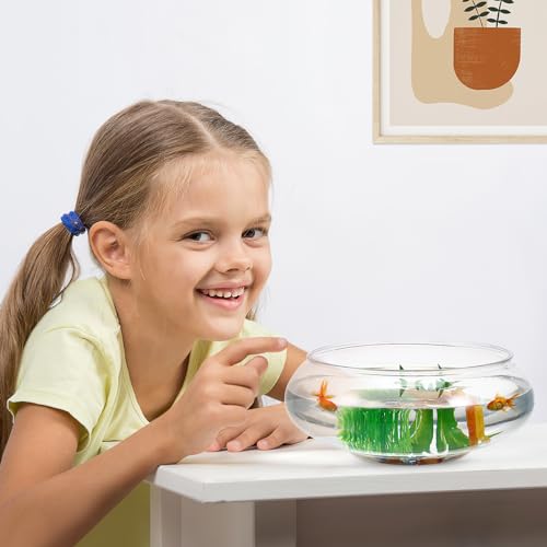 Happyyami Transparent Aquarium Tank 1 Gallon Acrylic Betta Fish Bowl Desktop Fish Tank for Home Office Decor and Hydroponic Plant Display