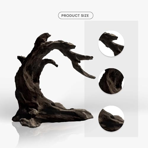 FZONE Driftwood for Aquarium Resin Model pH Neutral Aquarium Rocks for Aquascaping,Hardscape - size: 01Driftwood: 5.12" × 3.54" × 5.91"