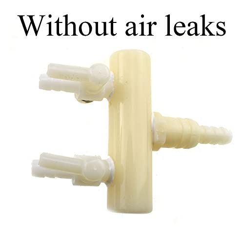 Plastic Aquarium 2 Outlet Ways Air Flow Pump Control Distributor Tubing Splitter Lever Control Valve White Precise Adjust Pressure Distribute Air Well Calm Flow No Leak Handy Place 1Pcs