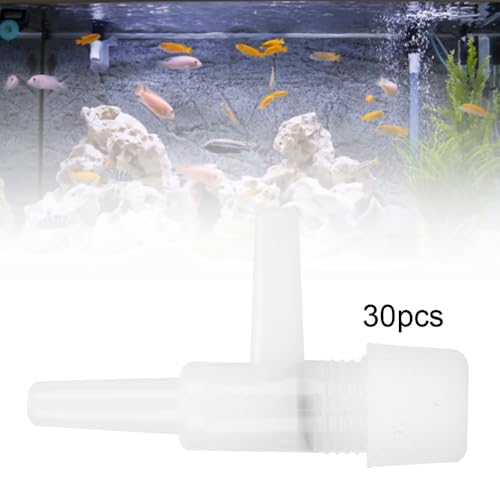 30 Pcs 4mm Plastic T-Shape Adjustable Aquarium Air Control Valve Easy Installation Air Tube Regulator for Fish Tank Oxygen Pump
