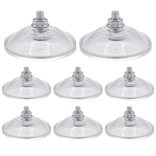8 Strong Thickened Sucker Suction Cup Clear PVC Sucker Pads with M6 x 19 Thread Screw