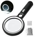 Handheld Magnifying Glass with Light, 10X 30X Optical Glass Magnifying Glass with 31 LEDs Lighted, The Essential Magnifier for Seniors, Reading, Puzzle, Coins, Jewelry, Inspection & Close Work