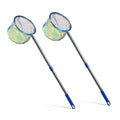 Fishing Net 2 Pack Retractable Lightweight Landing Net with Aluminum Rod Handle Fishing Nets for Youth Catch and Release Butterfly Nets - style: Blue+blue
