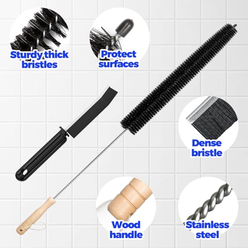 Holikme Dryer Vent Cleaner Kit Clothes Dryer Lint Brush Vent Trap Cleaner Home Essentials Long Flexible Vacuum Brush,Crevice Gap Cleaning Tool Brush - size: Upgrade 2Pack