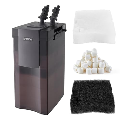 VEVOR 528GPH Canister Filter, 5-Stage External Aquarium Filter with Powerful Pump, Water Circulation Cleaning Machine with Media for Large Fish Tanks and Aquariums Up to 150 Gallons, for Freshwater - size: 528GPH