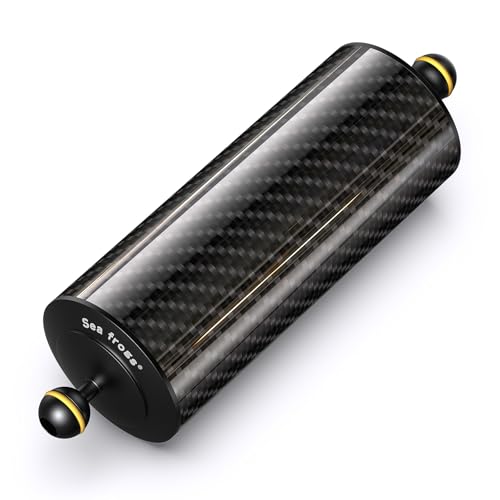 Sea frogs Carbon Fiber Float Arm D80mm, 10'', for Ultralight, Aquatic Arm, Buoyancy Provided 900g, Underwater Camera System Diving Tray Video Light/Strobe GA-11 - color: D80mm, 10'' Carbon Fiber Float Arm