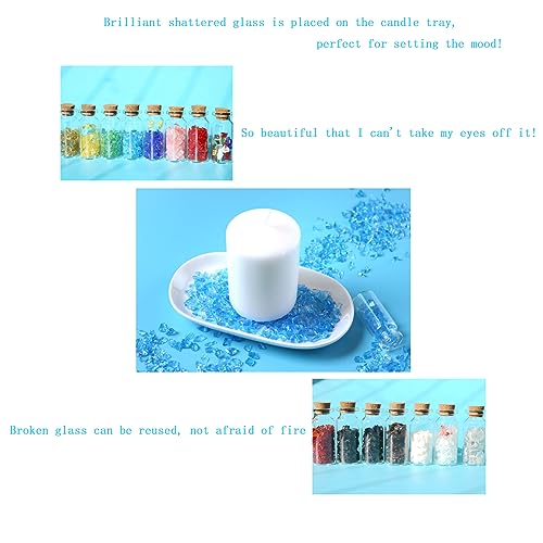 1.2 lb Crushed Glass for Resin Art,Vase Filler Broken Glass Pieces,3-6mm Crushed Glass for Crafts Making/Home Decoration (Sea Blue - color: Sea Blue