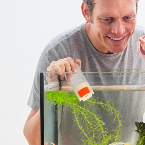 Cabilock Large-Capacity Fish Feeder Bottle for Aquariums Moisture-Proof Fish Food Storage Container Precise Manual Feeding Tool and Turtle Habitats Beige