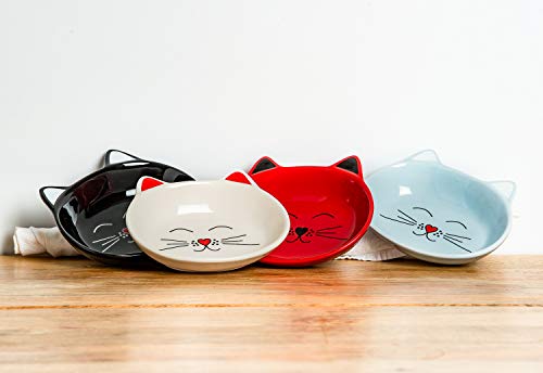 Park Life Designs Oscar Cat Dish - Ceramic Cat Shaped Food and Water Bowl (Black) | Stylish Feeding Bowl, 6 oz Capacity | Lead-Free & Food-Safe | Easy-Clean, Dishwasher Safe - color: Black