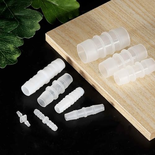 MECCANIXITY 5pcs Plastic Hose Barb Fitting, 1/8" Barbed Hose Pipe Fitting Splicer Mender Joint Adapter for Water Liquid Fuel Line Tube, Clear - color: Clear, size: 1/8 Inch