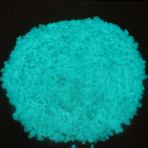 Glow in the Dark Gravel Stones,Aquarium Gravel,Aquarium Sand,Decorative Glow Gravel Rocks for Fairy Garden Fish Tank Succulents Pot Vase Filler Decor, 1 Pound (Blue Green, 3-5mm) - color: Blue Green, size: 3-5mm