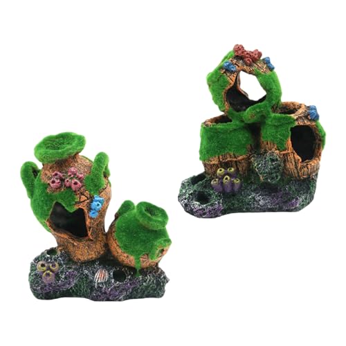 Shrimp Breeding Protectors Fish Tanks Barrels Hideouts Aquariums Ornaments Fishbowls Accessories Realistic Barrels Cave - color: LMC20763