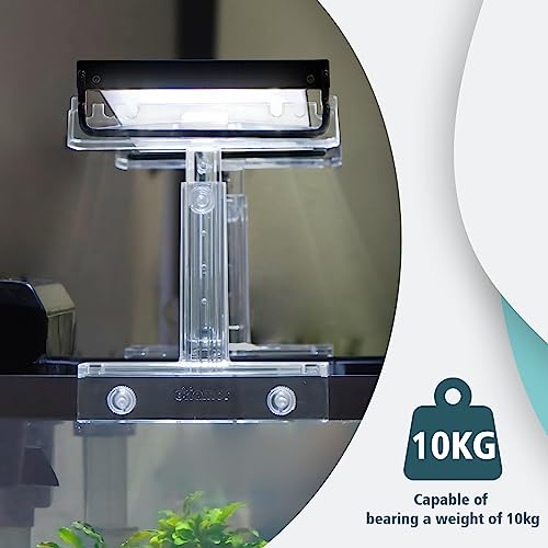 driamor Aquarium Light Holder Adjustable, Clear Acrylic Fish Tank LED Light Riser Stand Aquarium Lamp Brackets Kit 2pcs Transparent Support for Width 2.34-4.7 Inches Light with Extendable Bracket - color: Clear (Large Size)