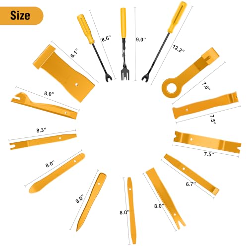 GOOACC 330Pcs Trim Removal Tool, Auto Push Pin Bumper Retainer Clip Set Fastener Terminal Remover Tool Adhesive Cable Clips Kit Car Panel Radio Removal Auto Clip Pliers, Yellow - color: Yellow