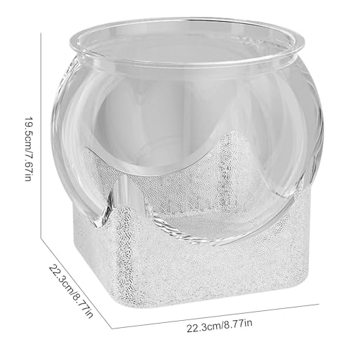 Fish Bowl P-lastic, Clear Round Shatterproof Desktop Aquarium Betta Fish Bowl for Centerpiece Home Decor - size: 22.3x22.3x19.5cm
