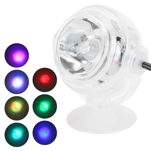 GLOGLOW Aquarium LED Light Submersible Color Changing Fish Tank Light USB Night Spot Lamp for Freshwater Saltwater Tanks Reef Decoration - color: US Plug Colourful
