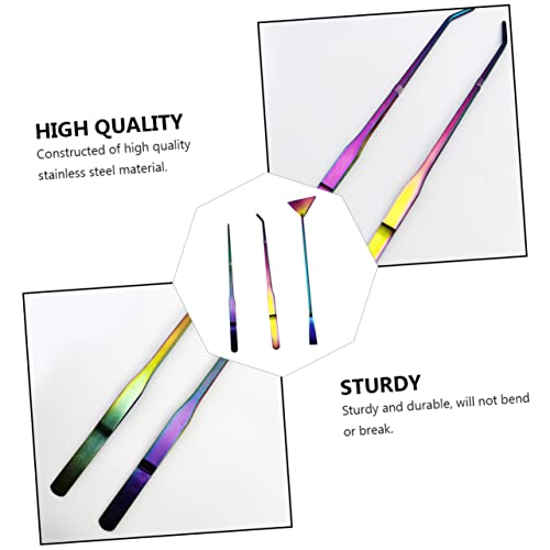 3Pcs Aquatic Plants Tweezers Set 27cm Stainless Steel Aquarium Tools Curved and Straight Aquascaping Tweezers for Fish Tank Maintenance and Water Plant Care
