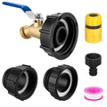 IBC Tote Hose Adapter 275-330 Gallon IBC Tote Water Tank Fittings, 3/4" NPT to 3/4" GHT Lead-Free Compliant Brass Garden Hose Faucet with 2.44 "fine, 2" fine and 2 "coarse Thread Adapter - color: High Flow Valve