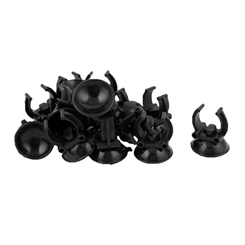 Suction Cup Fish Tank Aquarium Heater Clip Airline Tubing Glass Holder, 33mm Dia - Black (15 Pcs)