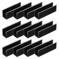 uxcell 12Pcs Plastic Glass Connector, 180 Degree Glass to Glass Clamp for 10mm Thick, Fixing Bracket Rimless Clip Holder for Aquarium Fish Tank Display Shelves, (10mm, Black) - size: 10mm