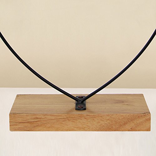 Ornament Display Stand Metal Stand Terrarium Air Plant Stand Flower Pot Holder Iron Pothook Stand for Hanging Glass Globe Ball (Heart Rectangle Wood) - color: Black, size: 11.02"x6.3"x3.15"