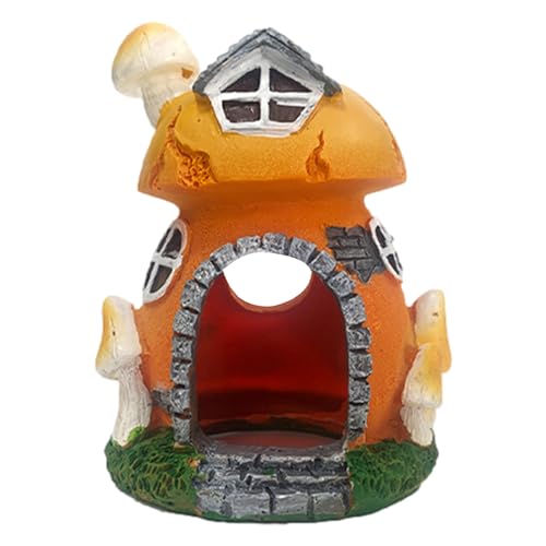 Erice Fish Tank Decorations, Cottage Ornament Shrimp Shelter Hideaway Cave, Aquarium Decorations, Mushroom Decor, Aquarium Décor for Shrimp Betta Goldfish and Reptiles (A), F4DS64F65DSF - color: A