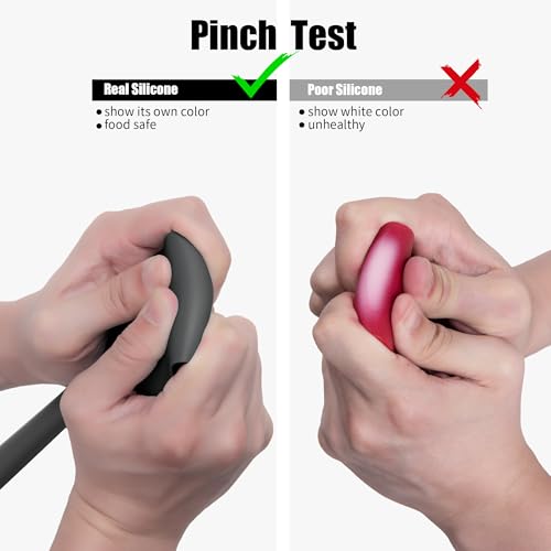 4-Piece Silicone Spatula Scrapers: Doosu 600°F Heat Resistant Food Grade Kitchen BPA Free Rubber Baking Cooking Tool Nonstick Utensil Set for Mixing, Scraping, Folding, Stirring, Serving (Black) - color: Black, size: Set of 4