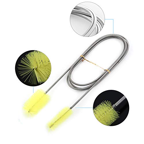 Aquarium Filter Cleaning Brush 61 Inch Long Flexible Nylon Fish Tank Tube Cleaner for Air Pump Pipe Accessories Debris Removal